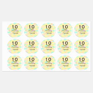 10 wedding anniversary yellow pastel name retro bo