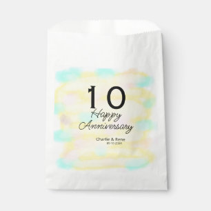 10 wedding anniversary yellow pastel name retro bo favour bag