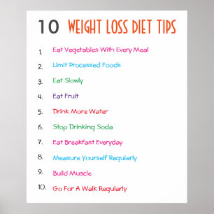 10 Weight Loss Diet Tips Poster