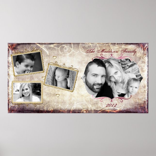 10"x20" 4 Slot Family Collage Montage Fleur De Lis Poster (Front)