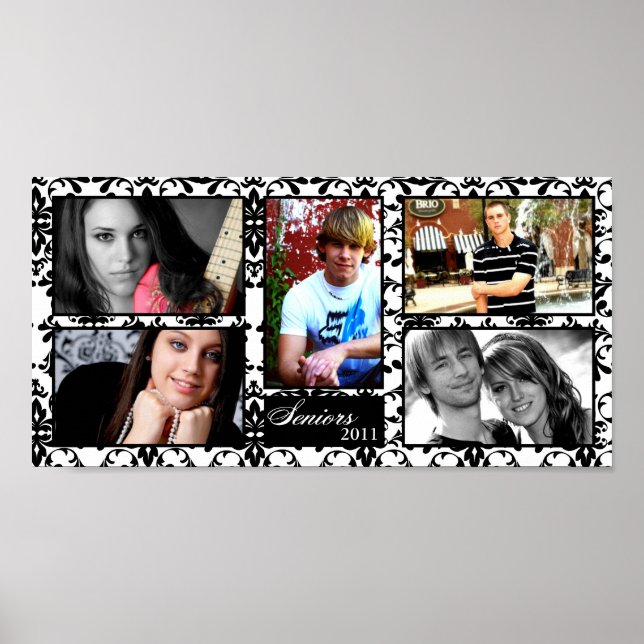 10"x20" 5 Slot Personalised Senior Collage Montage Poster (Front)