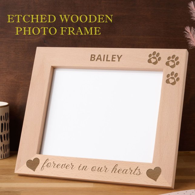 10"x8" Pet Memorial Dog Cat Paws Hearts Etched Frames (Creator Uploaded)