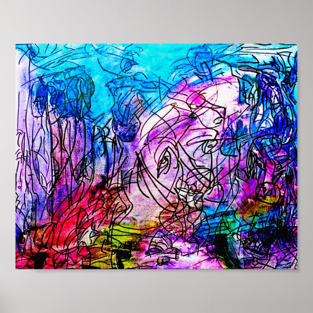 10" x 8" COLORFUL ABSTRACT ART-2 MATTE POSTER (Front)