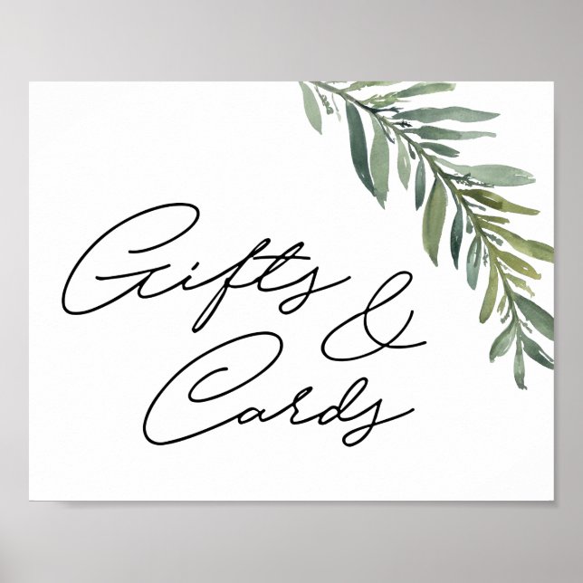 10" x 8" Gift Sign Watercolor Leaf (Front)