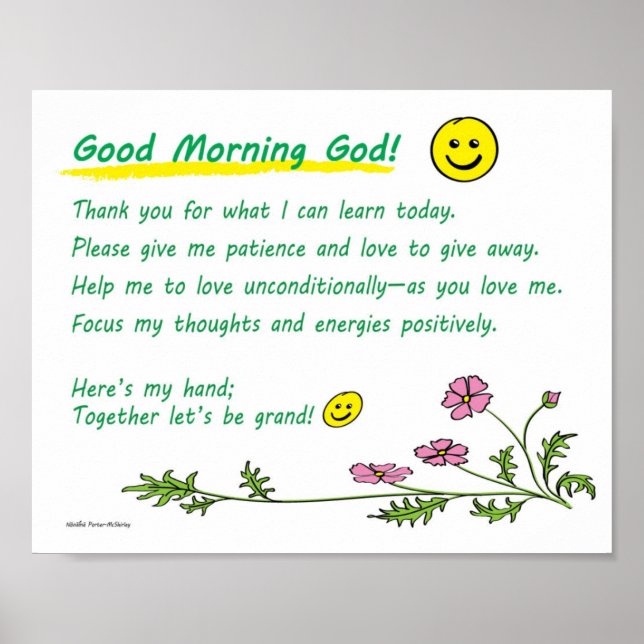 10" x 8" poster: "Good Morning God!" Poster (Front)