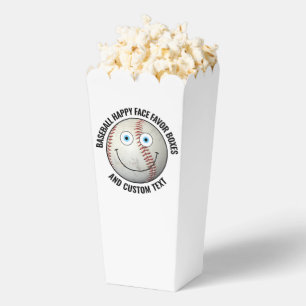 10 x Custom Baseball BLUE EYES Happy Face Popcorn Favour Box