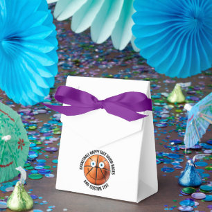 10 x Custom Basketball BLUE EYES Happy Face Favour Box