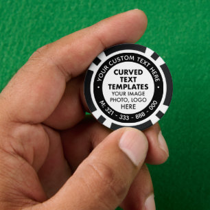 10 x Custom Logo & Text Black Casino Poker Chips