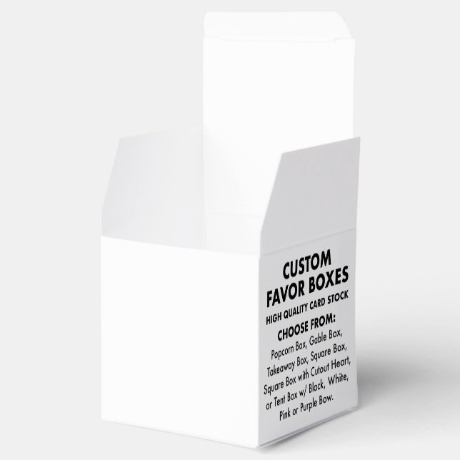 10 x Custom Personalised 2" Square Favour Boxes (Opened)