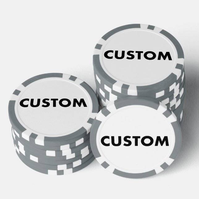 10 x Custom Personalised GREY Casino, Poker Chips (Stack)