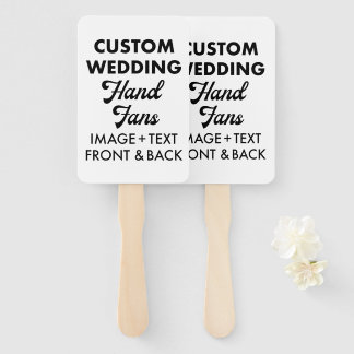 10 x Custom Personalised Wedding Fans Guest Favour
