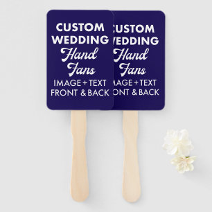10 x Custom Personalised Wedding Hand Fans 4" x 6"