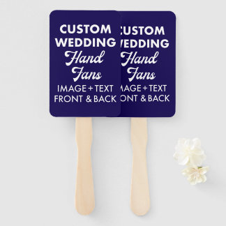 10 x Custom Personalised Wedding Hand Fans 4" x 6"