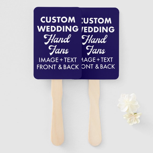 10 x Custom Personalised Wedding Hand Fans 4" x 6" (Front and Back)
