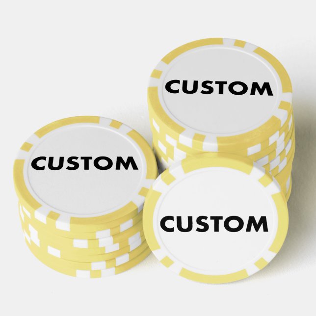 10 x Custom Personalised YELLOW Casino, Poker Chips (Stack)