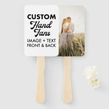 10 x Ecru Rectangle Custom Wedding Hand Fans
