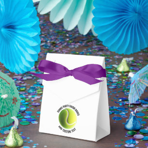 10 x Tennis Ball Personalised Text Tent Style Favour Box