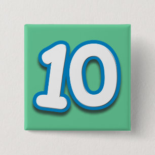 10 Year Birthday or Anniversary - Add Text 15 Cm Square Badge