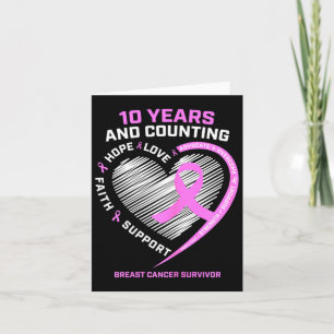 10 Year Breast Cancer Survivor Gifts For Women Can Card