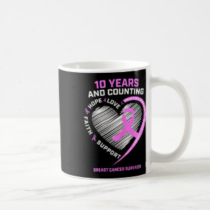 10 Year Breast Cancer Survivor Gifts For Women Can Coffee Mug