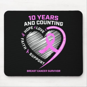 10 Year Breast Cancer Survivor Gifts For Women Can Mouse Pad