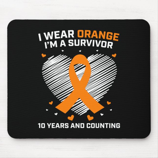 10 Year Cancer Free Leukaemia Survivor Gifts Orang Mouse Pad (Front)