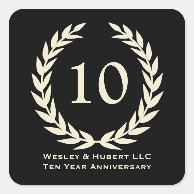 10 year milestone anniversary wreath black label (Front)