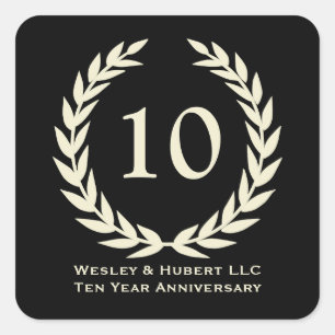 10 year milestone anniversary wreath black label
