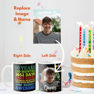 10 Year Old 10th Birthday 120 Months Personalised Coffee Mug