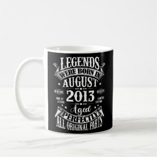 10 Year Old 10th Birthday  Boy Legends Since Augus Coffee Mug