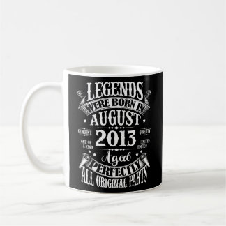 10 Year Old 10th Birthday  Boy Legends Since Augus Coffee Mug