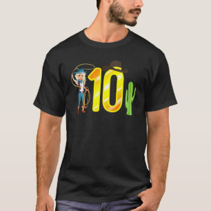 10 Year Old 10th Birthday  For Girls Funny Cowgirl T-Shirt