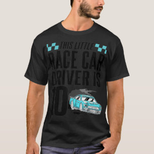 10 Year Old 10th Birthday Gift Boys Cool Kid Race  T-Shirt