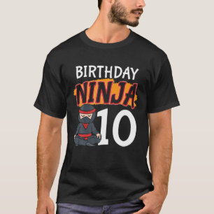 10 Year Old 10th Ninja Birthday Boys Party Martial T-Shirt