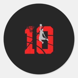 10 Year Old 10th Sketll Birthday Partytheme Boys G Classic Round Sticker