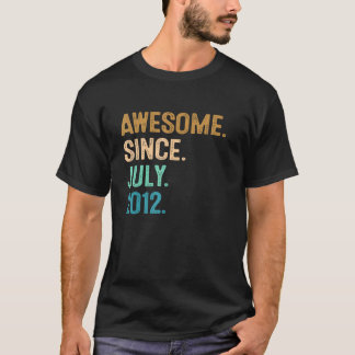 10 Year Old  Awesome Since July 2012 10th Birthday T-Shirt