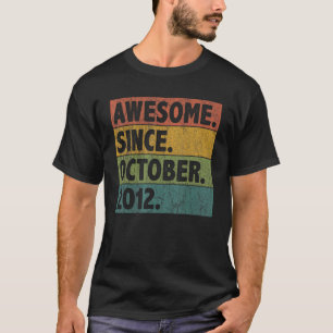 10 Year Old  Awesome Since October 2012 10th Birth T-Shirt