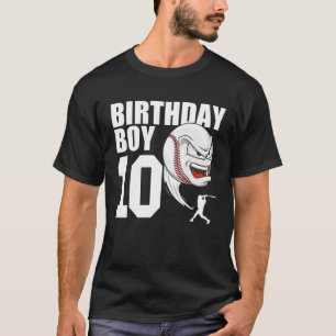 10 Year Old Baseball Birthday Party Theme 10Th Gif T-Shirt