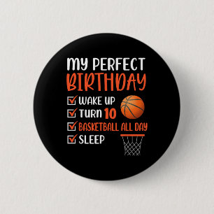 10 Year Old Basketball Birthday Party 10th Boy Bda 6 Cm Round Badge