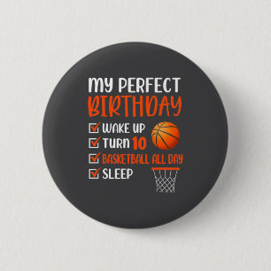 10 Year Old Basketball Birthday Party 10th Boy Bda 6 Cm Round Badge