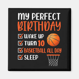 10 Year Old Basketball Birthday Party 10th Boy Bda Magnet