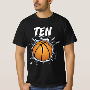 10 Year Old Basketball Birthday Party 10th Boy T-Shirt
