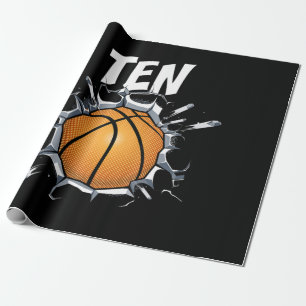 10 Year Old Basketball Birthday Party 10th Boy Wrapping Paper
