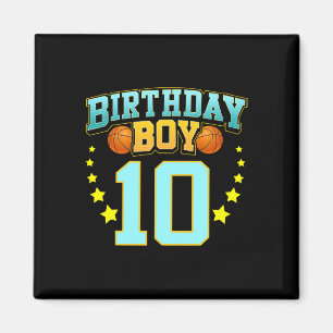 10 Year Old Basketball Player 10th Birthday Party  Magnet