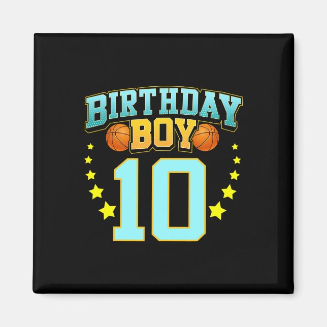 10 Year Old Basketball Player 10th Birthday Party  Magnet (Front)