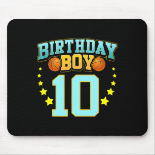 10 Year Old Basketball Player 10th Birthday Party Mouse Pad