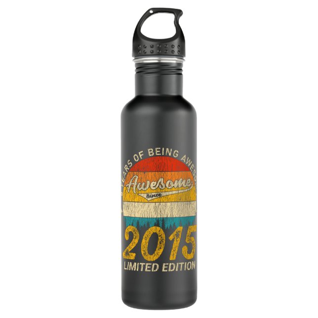 10 Year Old Bday Retro Awesome 10th Birthday Gift 710 Ml Water Bottle (Front)