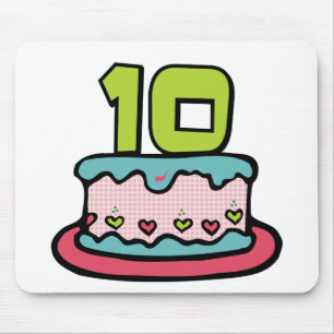 10 Year Old Birthday Cake Mouse Pad