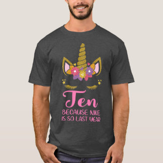 10 Year Old Birthday Girl Outfit Unicorn 10th Birt T-Shirt