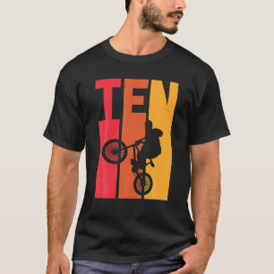 10 Year Old BMX Birthday Gift Party Boys Dirt Biki T-Shirt